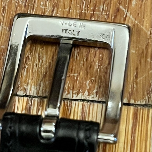 NWOT Talbots genuine leather belt black croc veritable collection boys medium - Picture 5 of 10